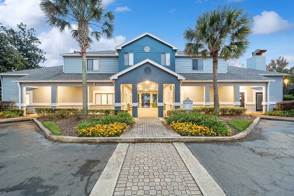 Exterior Community Building and Landscape at Westland Park Apartments in Jacksonville, FL.