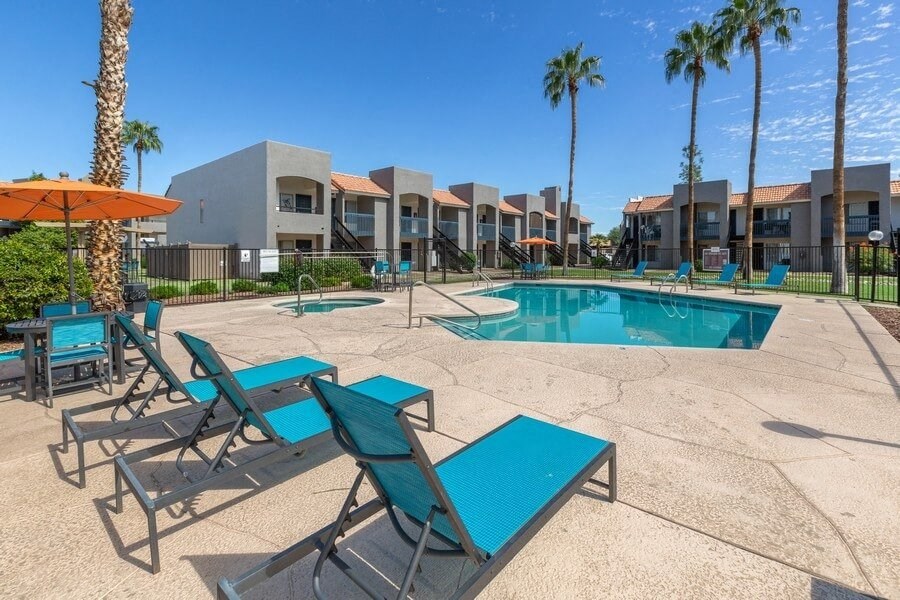 Poolside lounge chairs