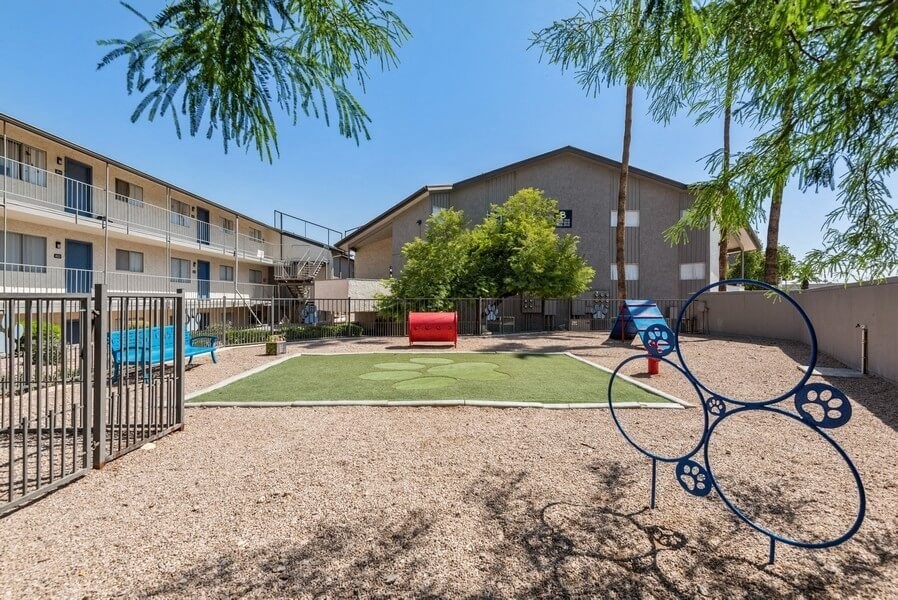 Dog park with agility equipment