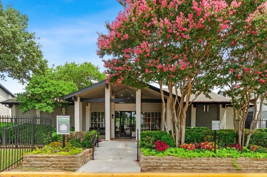 Clubhouse front entrance at Autumnwood, Arlington, Texas
