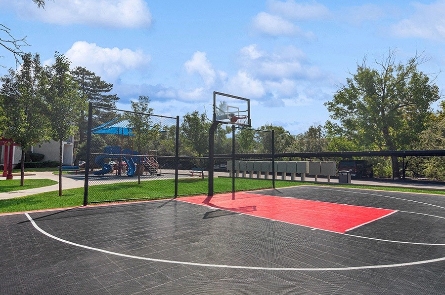 Community Sports Court and Playground area at Monaco Apartments in Salt Lake City, UT.