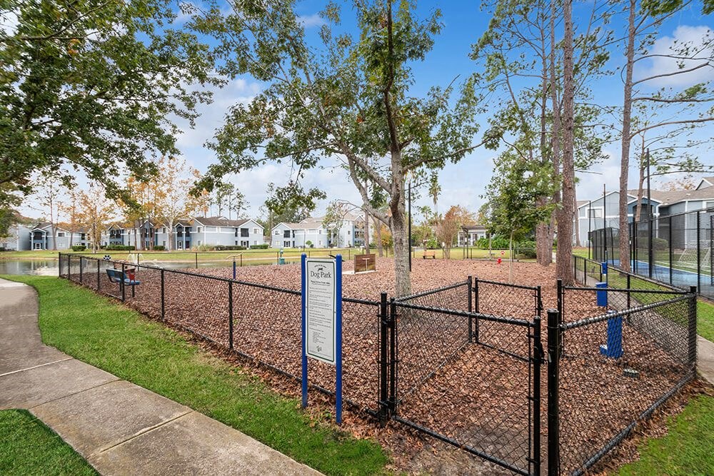 Community Dog Park with Agility Equipment at Westland Park Apartments in Jacksonville, FL.