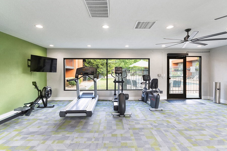 Community Fitness Center with Equipment at Indigo Park Apartments located in Albuquerque, NM.