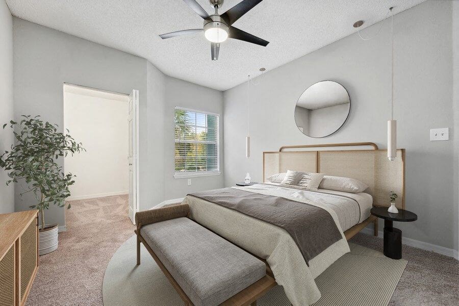 Model primary bedroom