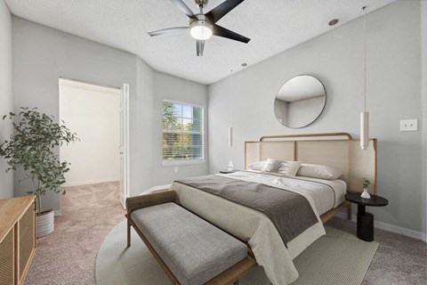 Model primary bedroom