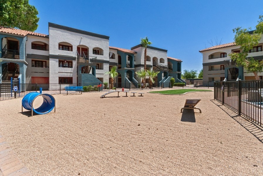 Dog park with agility equipment