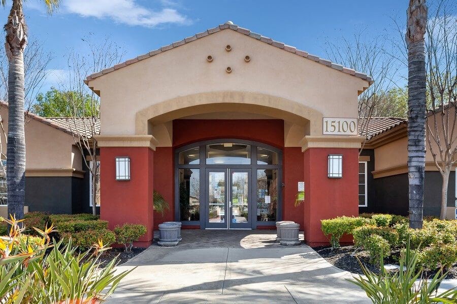 Leasing office exterior at Reserve at Rancho Apartments