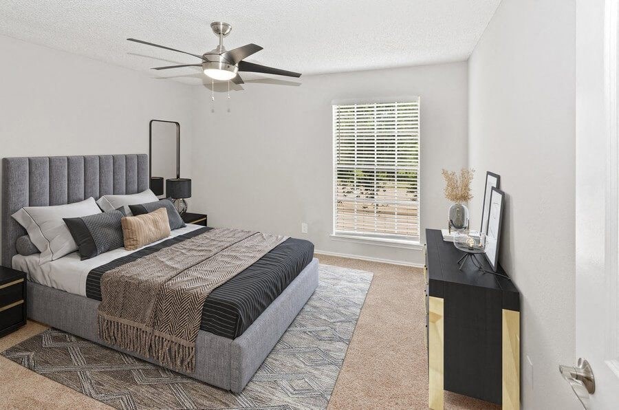 Model bedroom at Autumnwood, Arlington, Texas