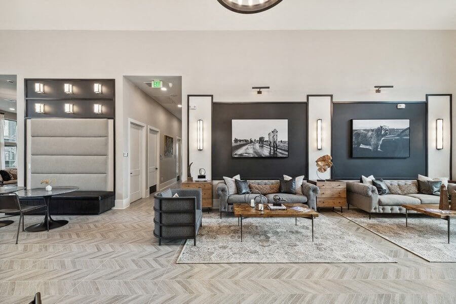 Community lobby with sofas and chairs