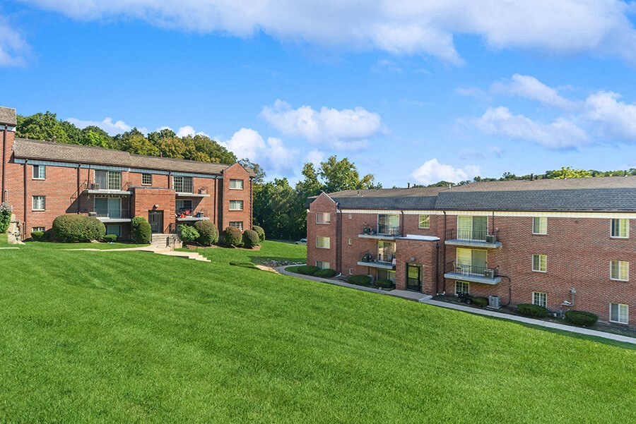 Exterior Community Building and Landscape at Heights Marlborough Apartments in Boston, MA.