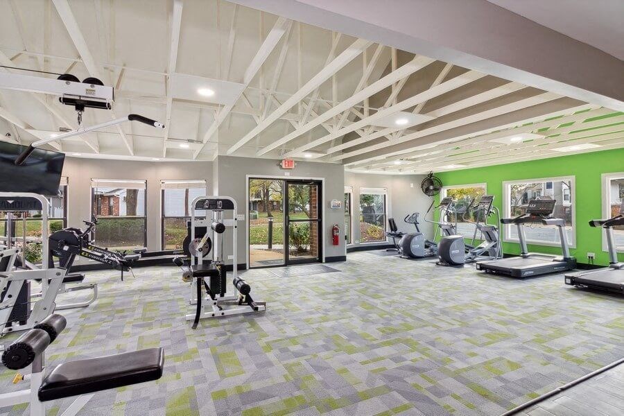Large fitness center with open floors