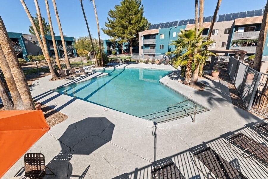 Swimming pool courtyard