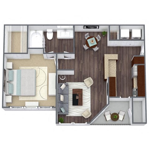 1x1 A floor plan image at Bridges at Oakbend, Texas, 75067