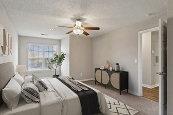 Model bedroom with window nook