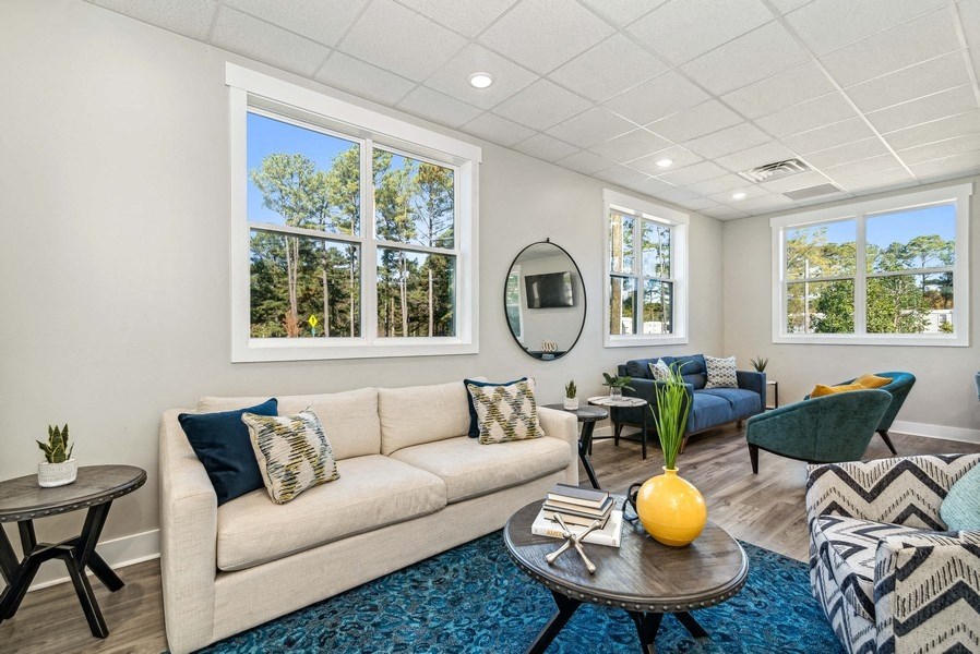 Community lounge area with couches