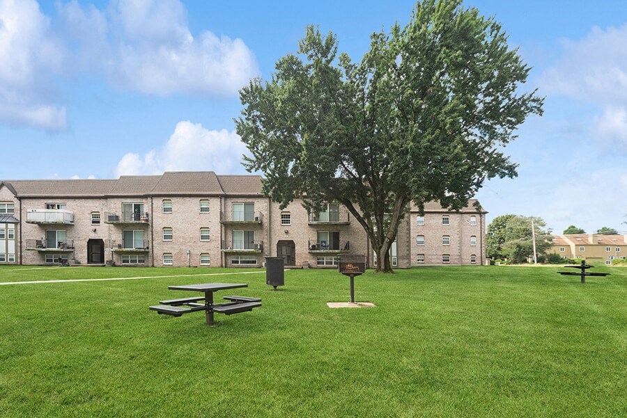 Exterior Community Building and Landscape at Meadows at Marlborough Apartments in Boston, MA.