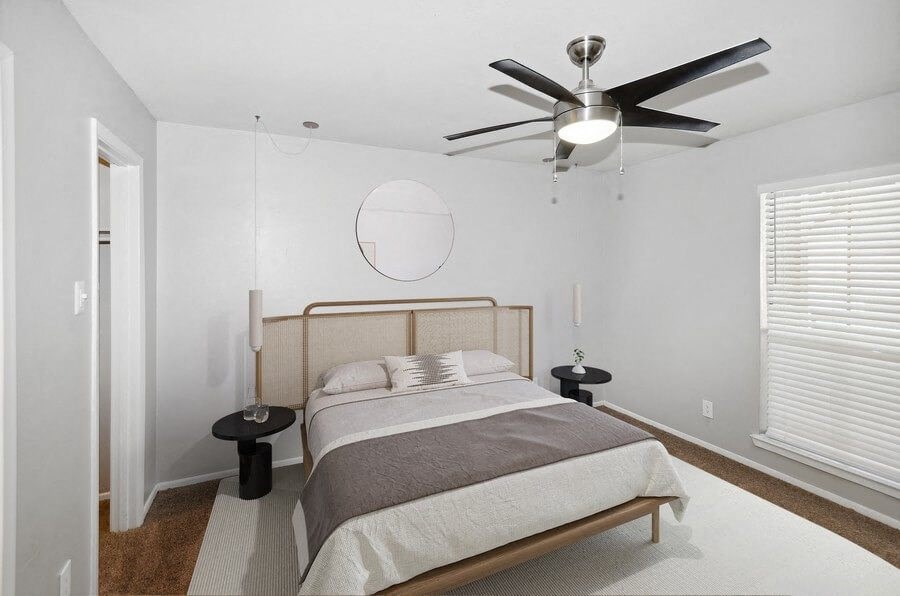 Model primary bedroom