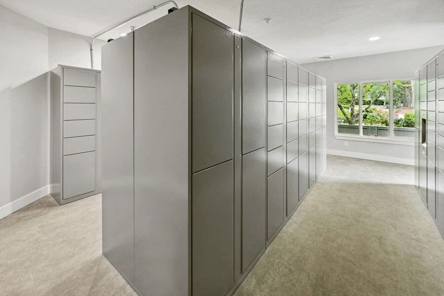 Community Mail Lockers at The Club Apartments located in Hillsboro, OR.