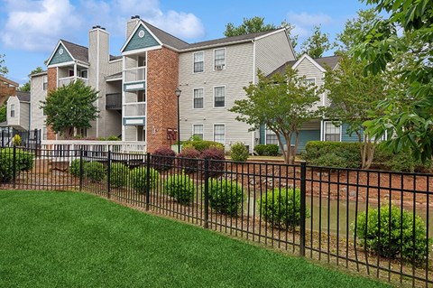Exterior Community Building and Landscape at Park 2300 Apartments in Charlotte, NC.