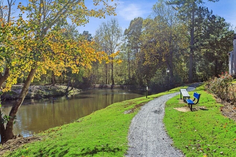 Walking path near river