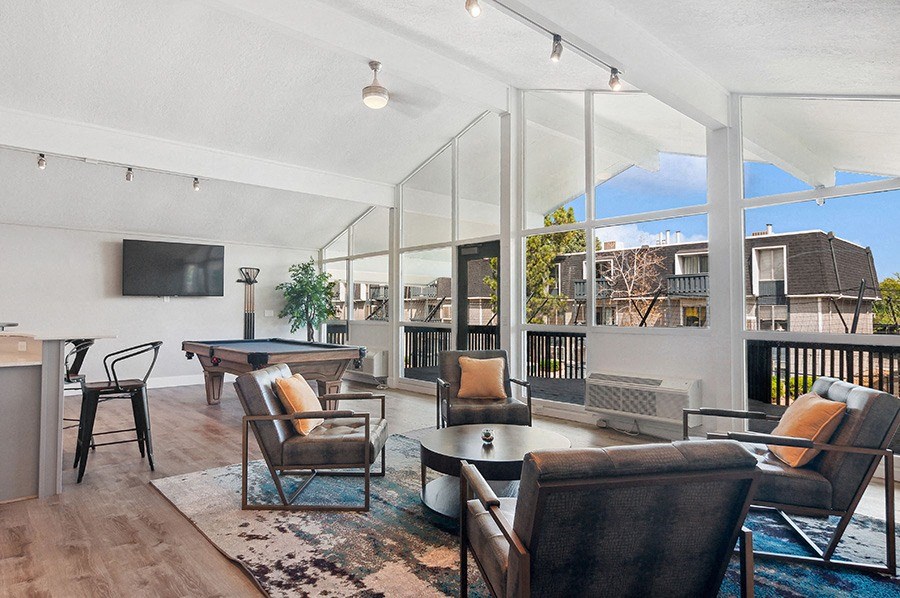 Community Clubhouse with Lounge Furniture at Monaco Apartments in Salt Lake City, UT.