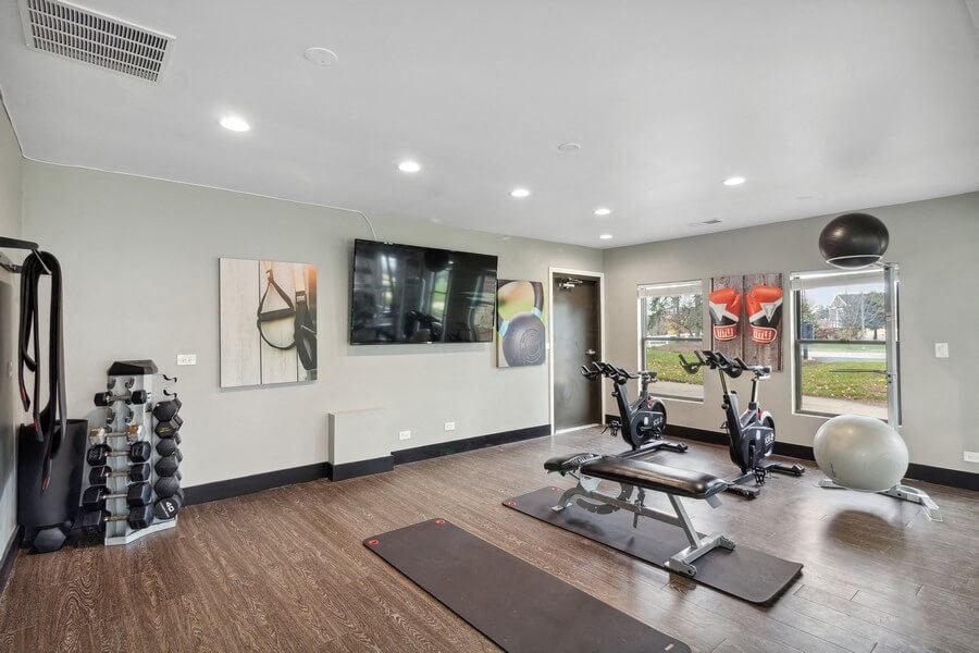 Fitness center with yoga area