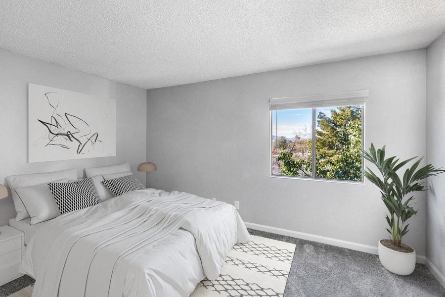 Model bedroom with window