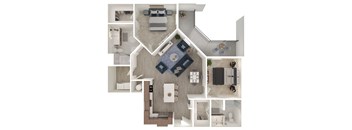 a1 floor plan  1 bedroom with 2 baths  129