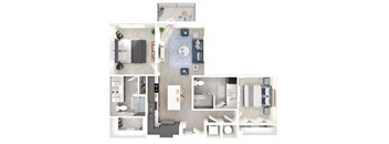 a floor plan of a house with a bedroom and a living room
