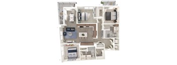 a1 floor plan  1 bedroom with 2 baths  129