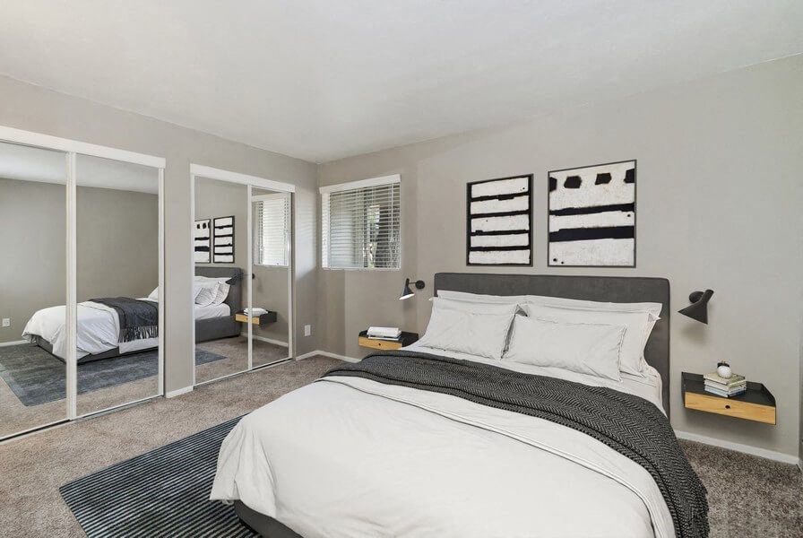 Model primary bedroom