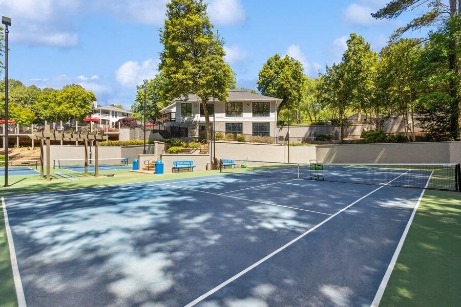 Community Tennis Courts at Dunwoody Village Apartments in Atlanta, GA.