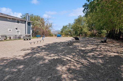 Community Dog Park with Agility Equipment at Overlook Apartments located in Salt Lake City, UT.