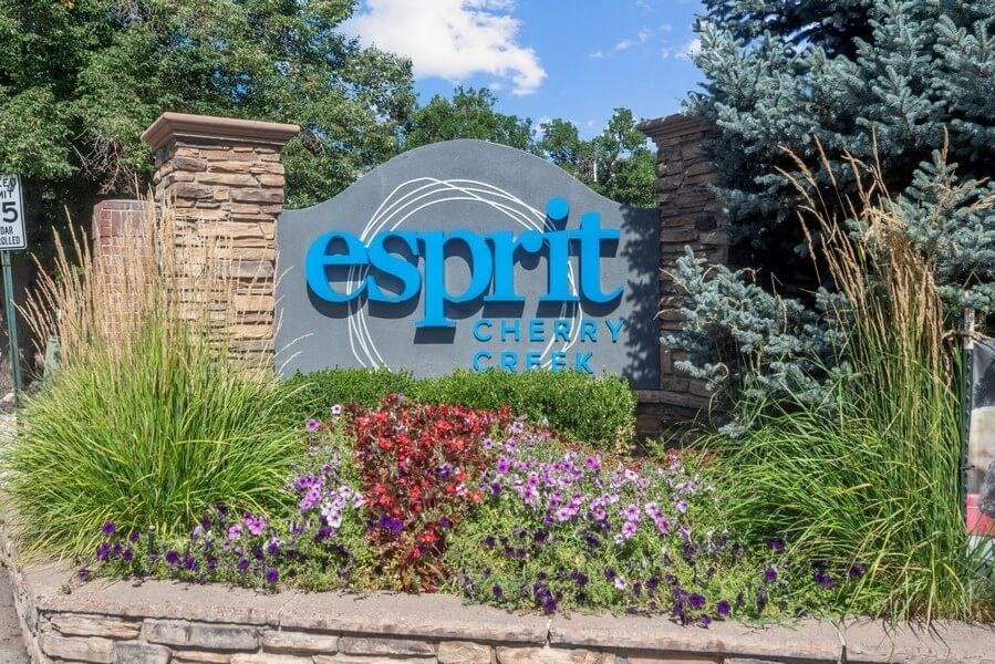Property entrance sign at Esprit Cherry Creek, Colorado, 80246