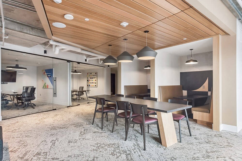 Resident business area with separate conference rooms at Post District Residences in Downtown Salt Lake City, Utah