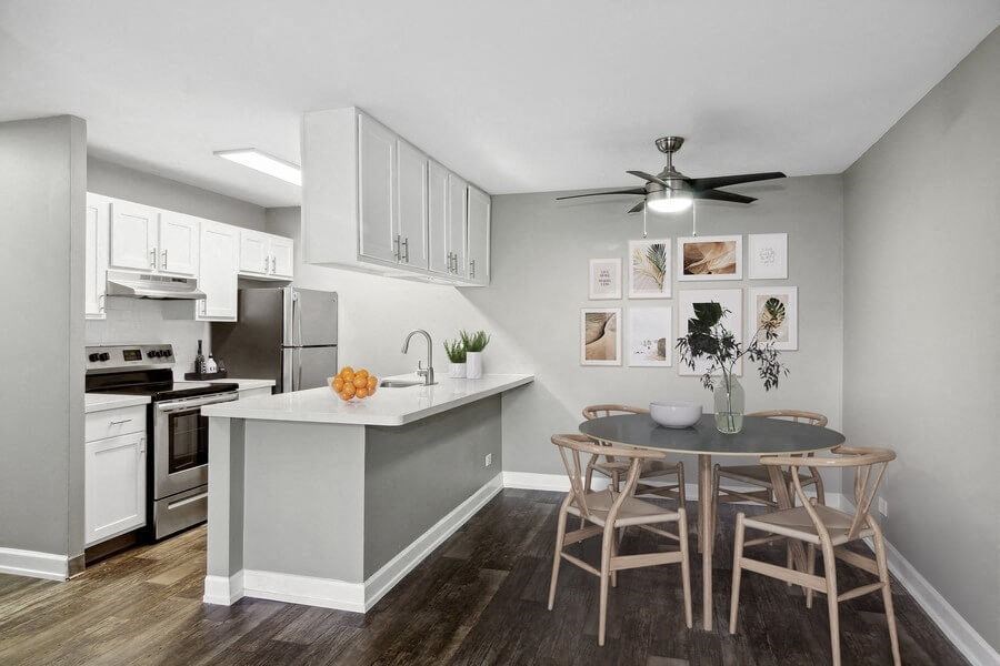 Model kitchen and dining room