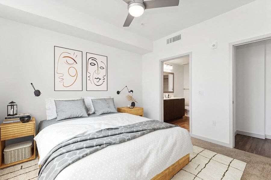 Model primary bedroom