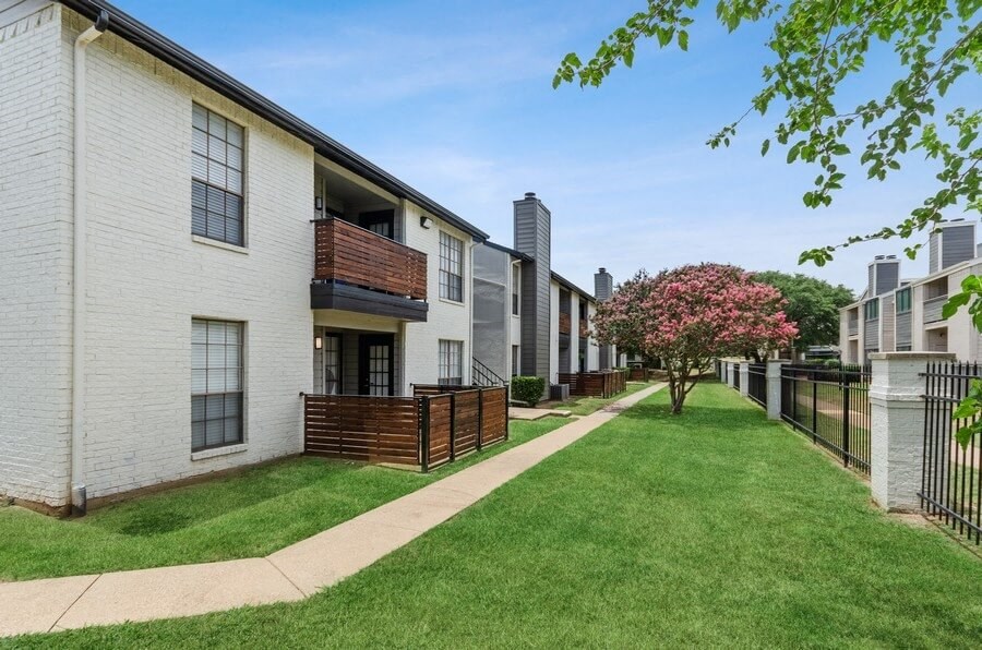 Walking path next to apartment units