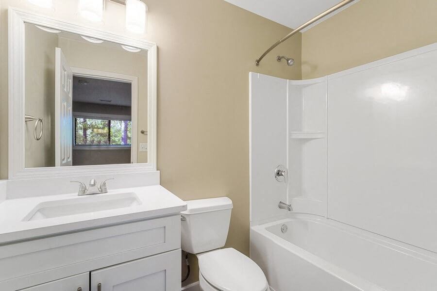 Model bathroom showcasing renovations