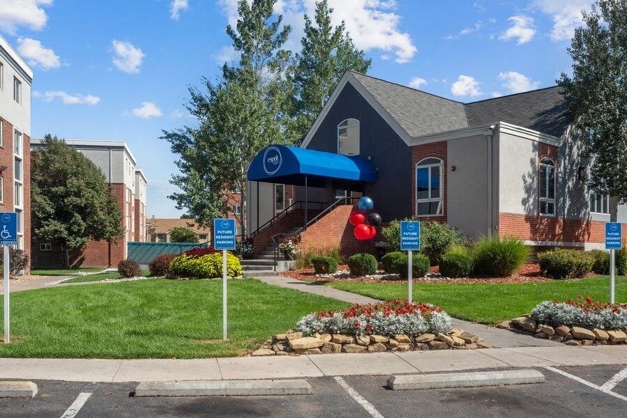 Clubhouse entrance at Esprit Cherry Creek, Colorado