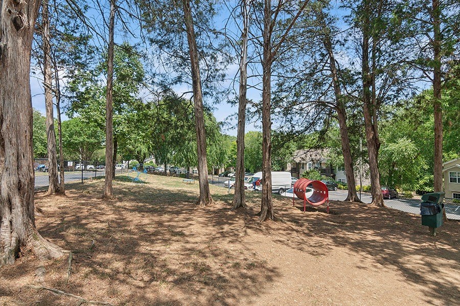 Community Dog Park with Agility Equipment at Park at Caterina Apartments located in Charlotte, NC.