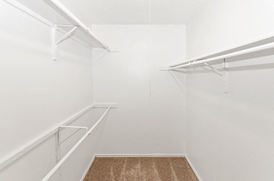 Model walk in closet at Autumnwood, Arlington, Texas