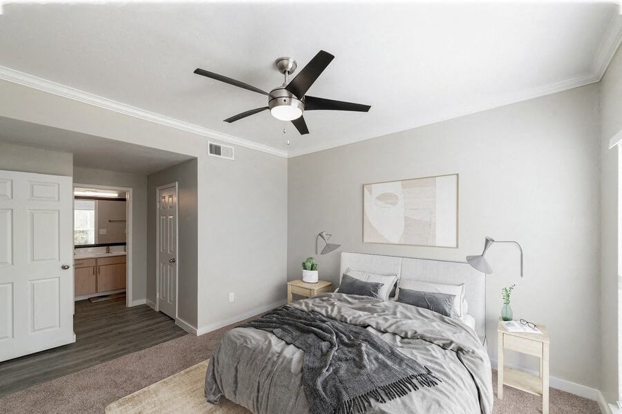 Model primary bedroom