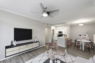 Model living room and kitchen