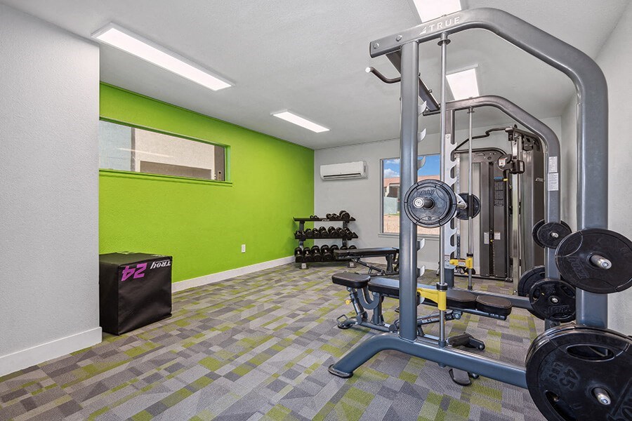 Community Fitness Center with Equipment at Peaks on 4th Apartments in Avondale, AZ.