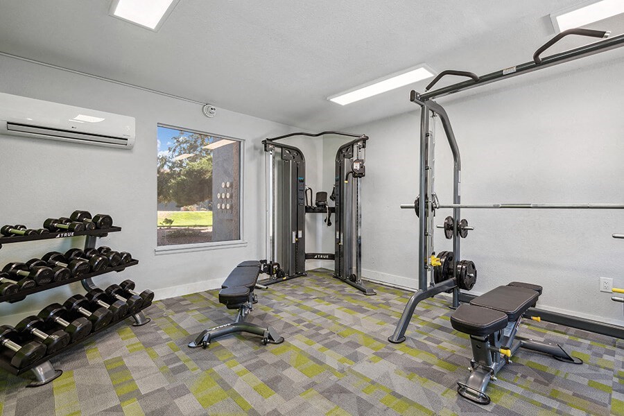 Community Fitness Center with Equipment at Peaks on 4th Apartments in Avondale, AZ.