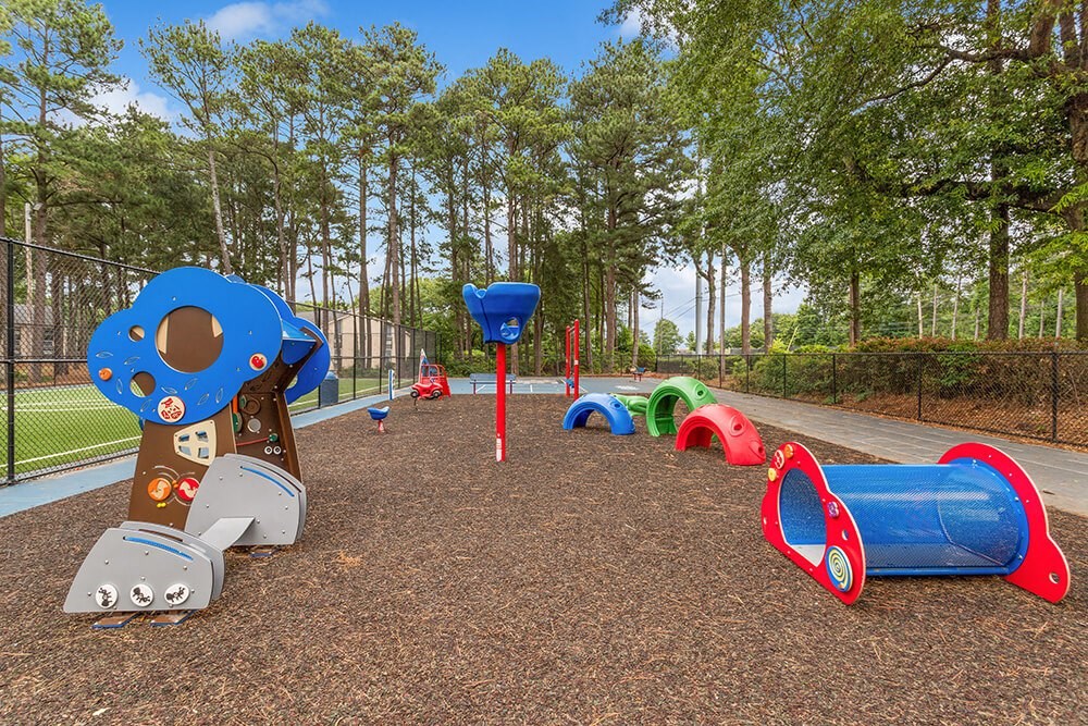 Playground equipped with a variety of equipment
