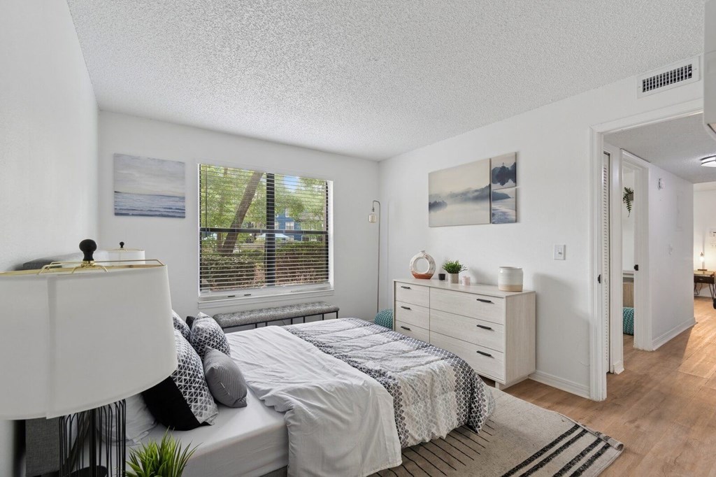 Model bedroom at Northlake Apartments in Jacksonville, FL
