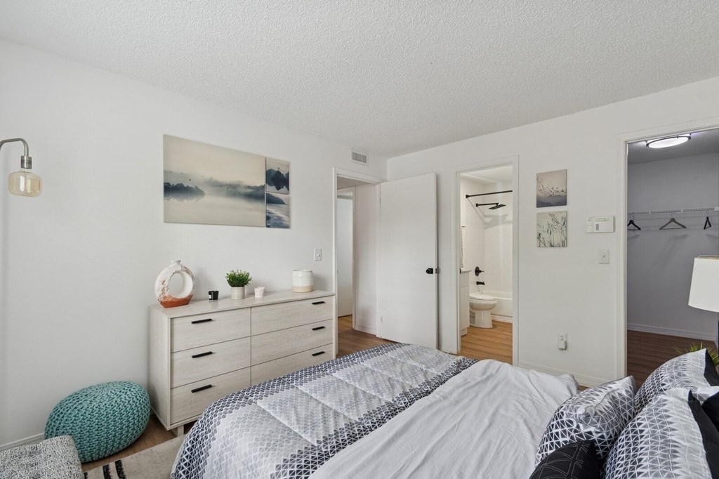 Model bedroom at Northlake Apartments in Jacksonville, FL