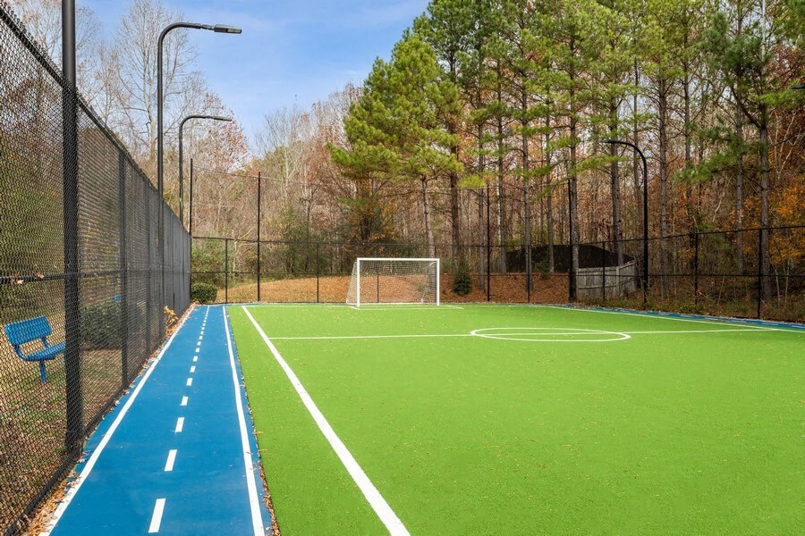 Soccer field with walking path